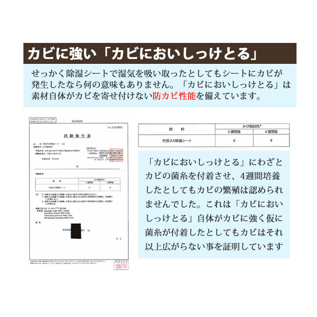 竹炭入り除湿シート・防カビ・防臭 カビにおいしっけとる